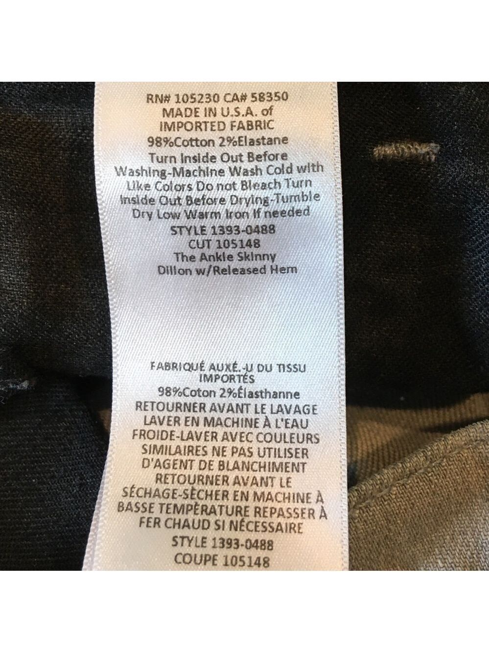 Anthropologie Current/Elliott Gray Denim Stiletto Jeans, Size 26 - Picture 16 of 16
